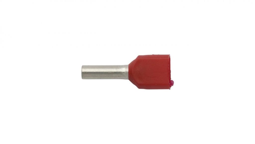 Insulated Hi 2X1/8 Din Ferrule Terminal Red E08Kh-02020104801 /100 Pcs./