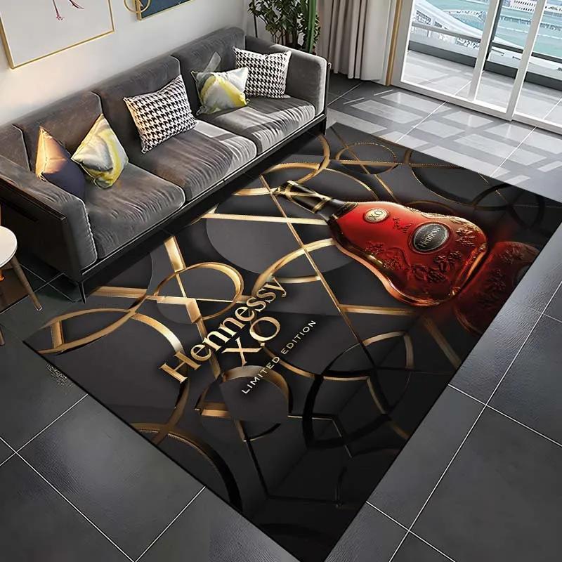 Hennessy Brandy Pattern Rug Carpet for Living Room Bathroom Mat Creative Doormat Carpet for Bedroom Home Decor
