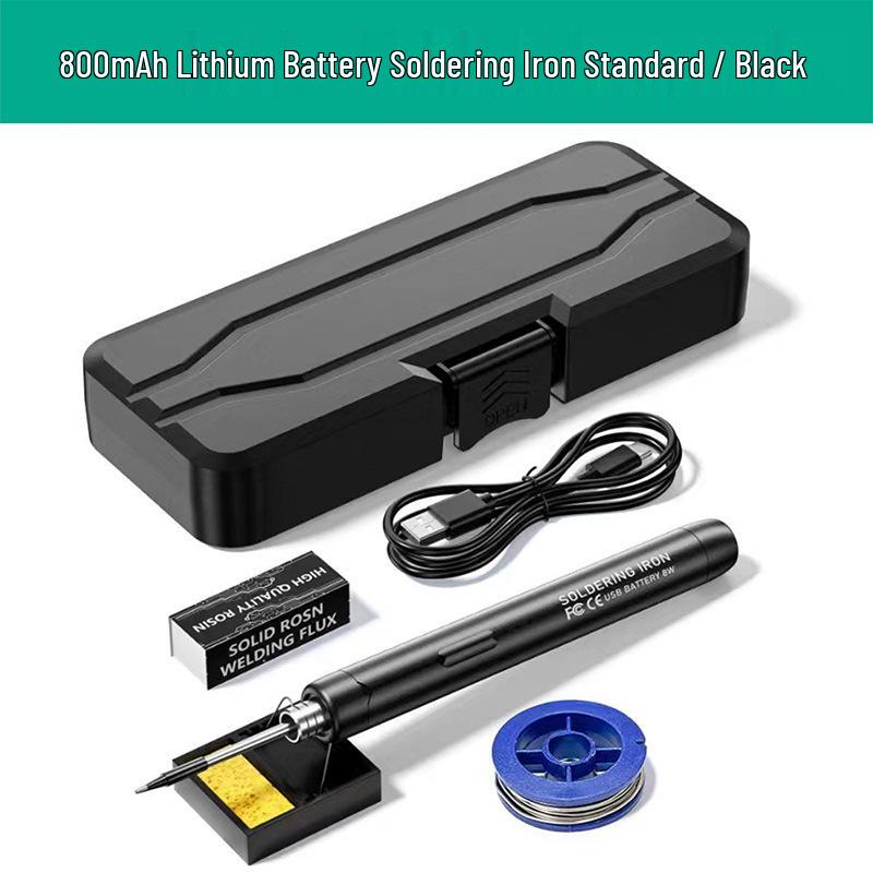 USB Digital Display Portable Soldering Iron Set - 5V 8W, 800mA Rechargeable Lithium Battery