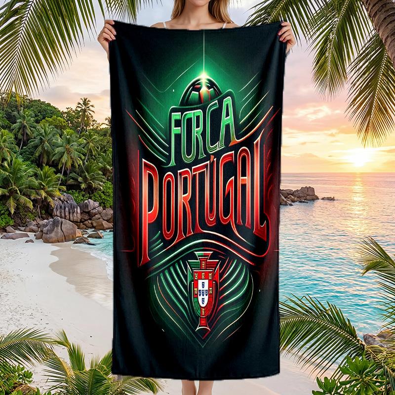 Nationalmannschaft Portugal Strandtuch Weiches Mikrofaser Sommerhandtuch Schnelltrocknend Saugfähiges Handtuch für Strand Schwimmbad Reisen