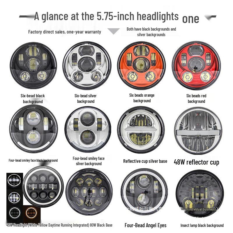 5.75" LED Headlight for Harley X48, XL883R/L 750, Dyna, Benelli 400 Motorcycles & Scooters - Off-road Compatible