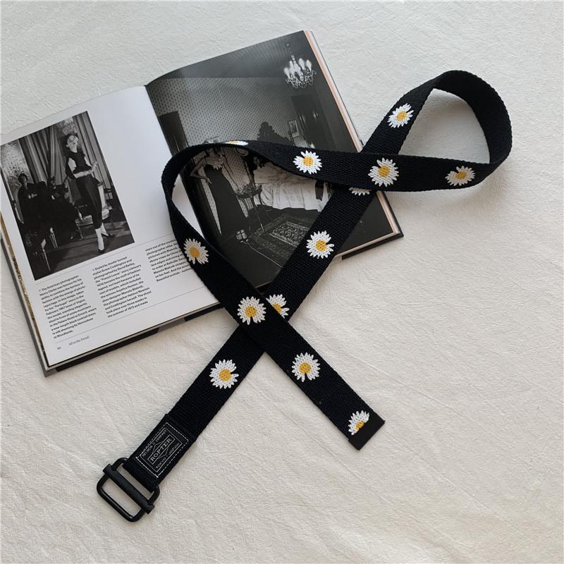 Daisy Belt Men'S And Women'S Non-Porous Canvas Adjustable Belt With Jeans Trend