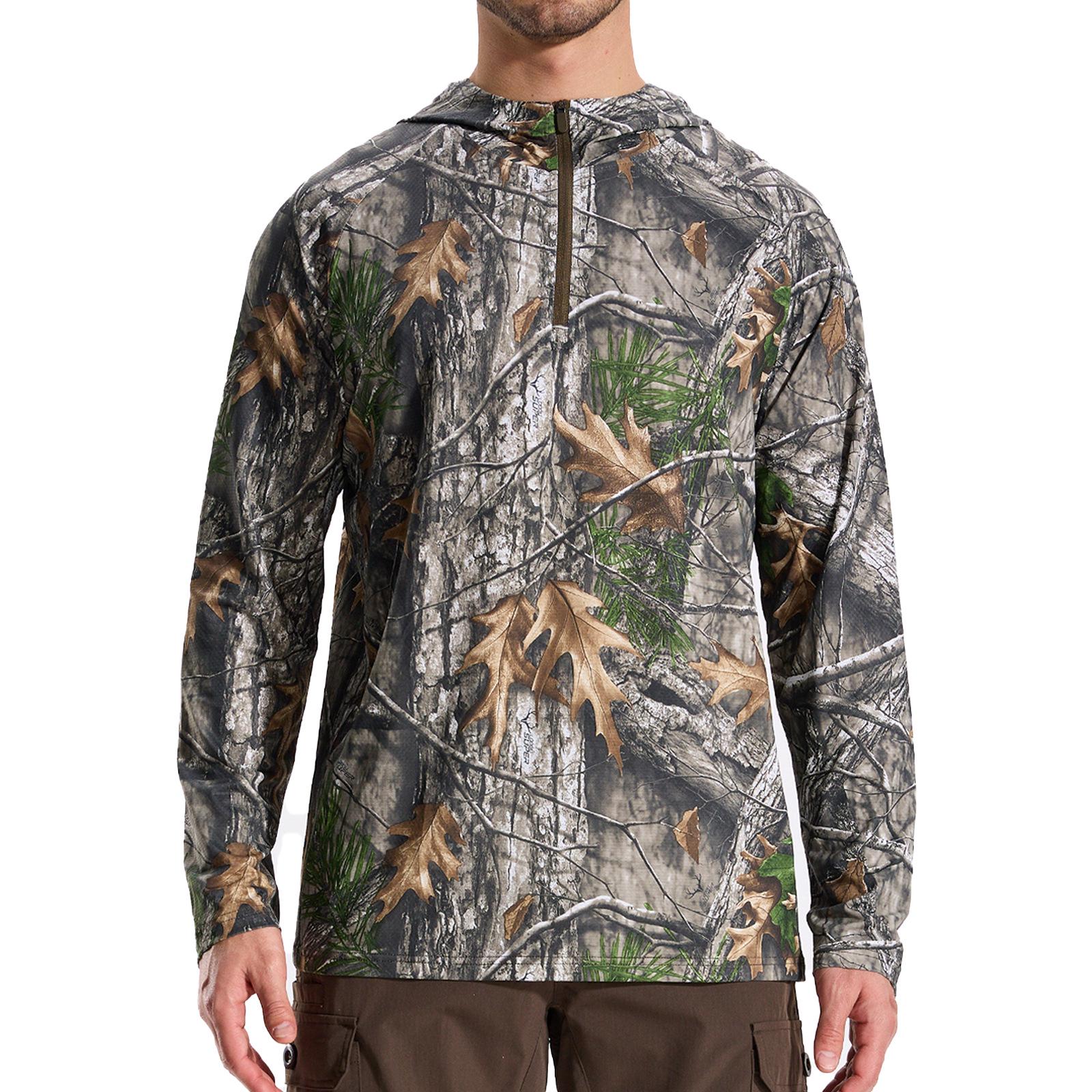 

Чоловіча камуфляжна худі на блискавці 1/4 для полювання, спостереження за птахами, риболовлі та пішого туризму T60 Small