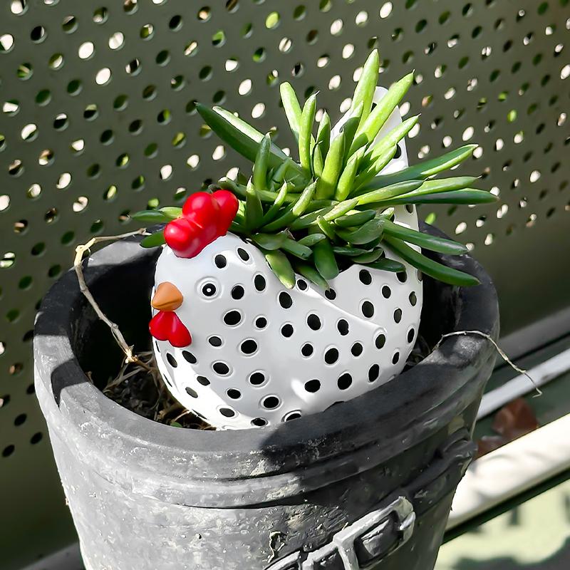 Vaso Fiorito Gallina Maculata Divertente Vaso Fiorito Modello Gallo Carino Fioriera Decorazione Giardino Cortile Fattoria Regalo