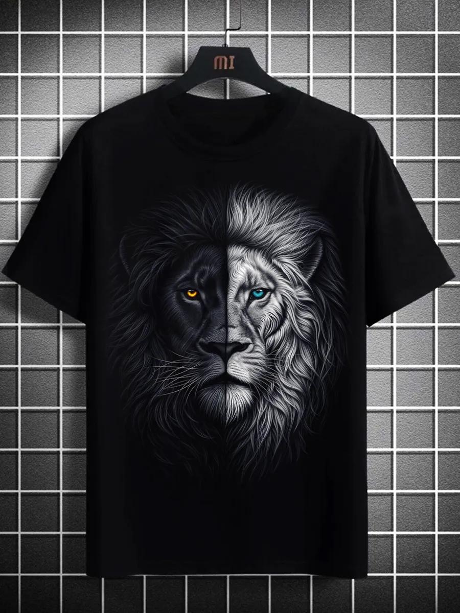 T-shirt with glowing lion print 4XL