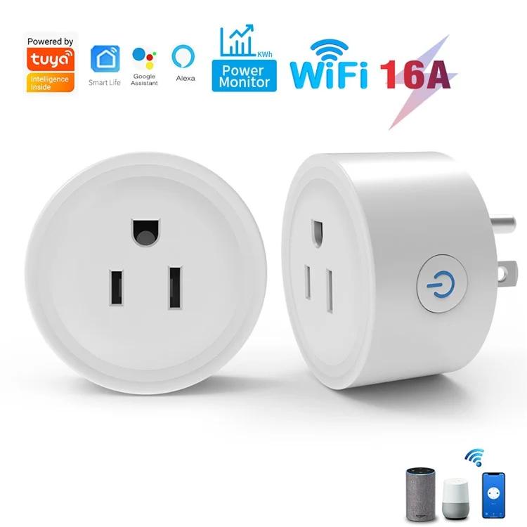 WHM02 16A US Plug WiFi Socket with Measure, Timer Switch APP Remote / Voice Control Smart Tuya Outlet