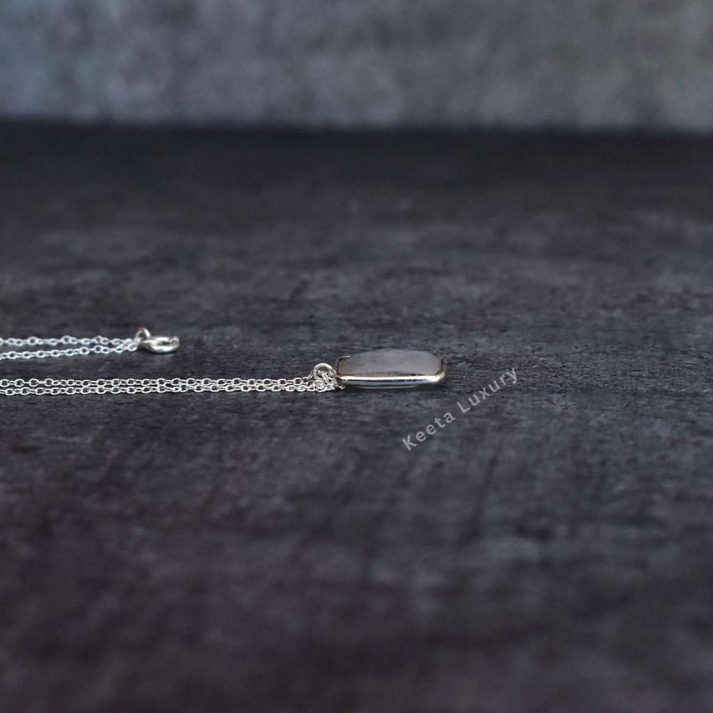 Natural Moonstone necklace Rainbow moonstone necklace for her Healing crystal handmade necklace Sterling silver necklace Bridesmaid gift