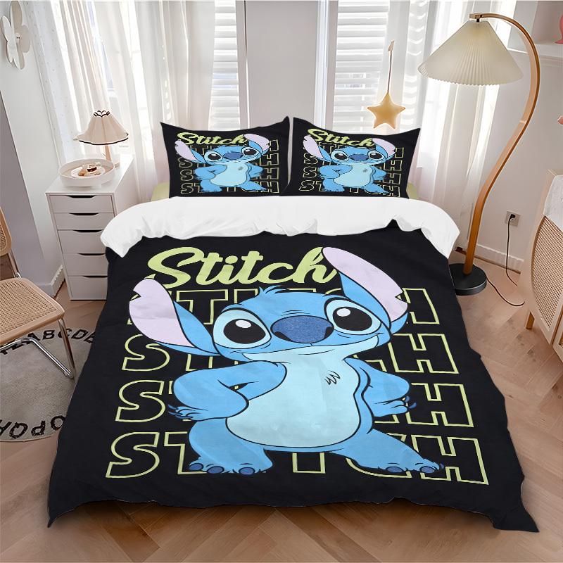 3pcs set Stitch, Cute, Cartoon print bedding quilt cover, soft and comfortable quilt cover suitable for bedroom and guest room10 135x200cm