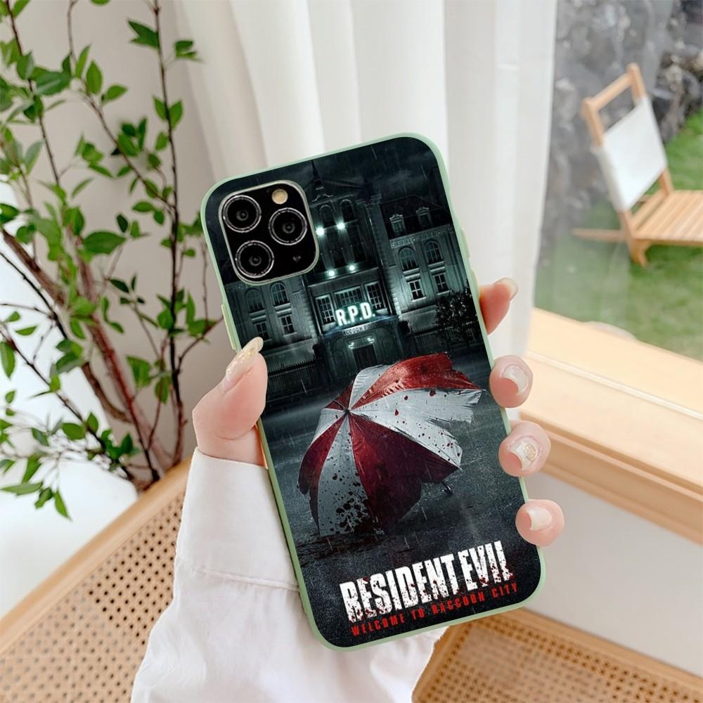 R-resident Game E-evil Phone Case For IPhone 14 11 12 13 Mini Pro Xs Max 8 7 6 6S Plus X XR Solid Candy Color Case