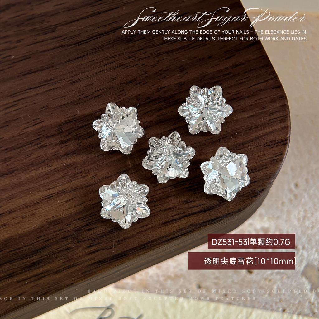 Christmas Snowflake Nail Drill Decoration Super Sparkling Large Small Crystal Powder Shaped Versatile Series