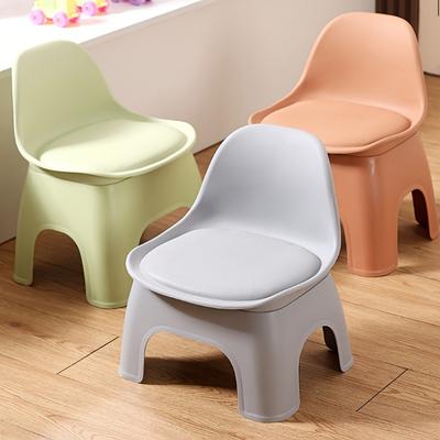 Round Plastic Stool with Backrest, Compact & Sturdy, Perfect for Living Room. No Wood, No Electricity Needed.