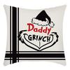 Grinch Linen Throw Pillowcase Holiday Sofa Office Cushion Pillowcase Green Furry Christmas Pillowcase