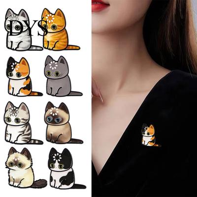 Backpack Decoration Pins Cartoon Cat Brooch Pin for Clothing, Enamel Kitten Alloy Badge Clothing Accessories Pin, Backpacks Hats Scarves Decorative