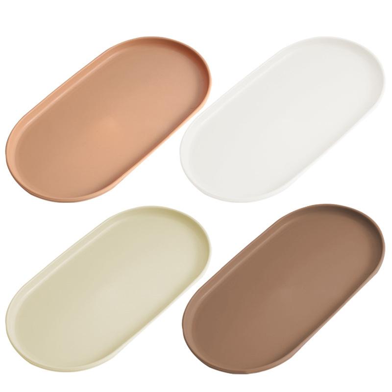 1/4 ks Japonské plastové kávové podnosy oválné podnosy na jídlo a šálky dezertní talíř na cukroví podnos na čaj Gongfu kuchyňské potřeby