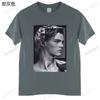 Men's Harajuku Stone Statue David T-Shirt Movie Jack Dawson Leonardo DiCaprio Patchwork Print Tops Casual Streetwear T Shirt Men