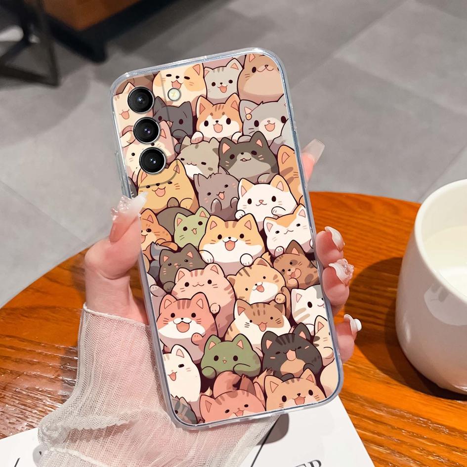 Back Cover For Samsung S21 S22 S23 Ultra Plus S6 S7 S9 Edge Bumper Case Screen Protector Luxury Graffiti Butterfly Silicone Soft TPU Transparent Shell
