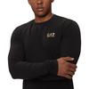 Emporio Armani EA7 Logo Pattern Slim Fit Crew Neck Long Sleeve T-Shirt Men Tops Black 8NPT28-PJVQZ-0208