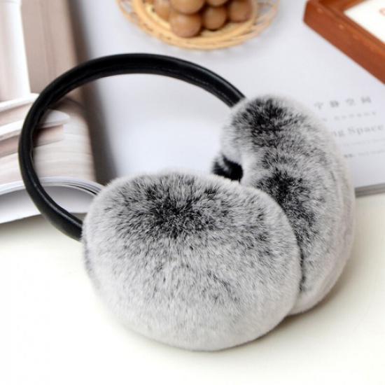 Women Warm Faux Rabbit Fur Earmuffs Plush Ski Ear Warmer Cover Earflap Winter