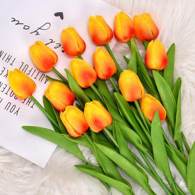 10 st Simulering Växt PU Tulpaner Falska Blommor el Bröllop Dekorativa Rosa Tulpan Gren Hemdekoration Konstgjorda Blommor