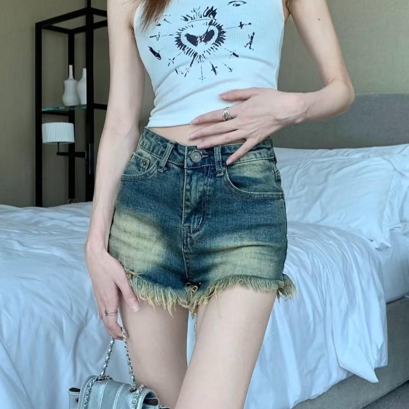 

Женские летние шорты А-силуэта с высокой талией в уличном стиле с широкими штанинами XL