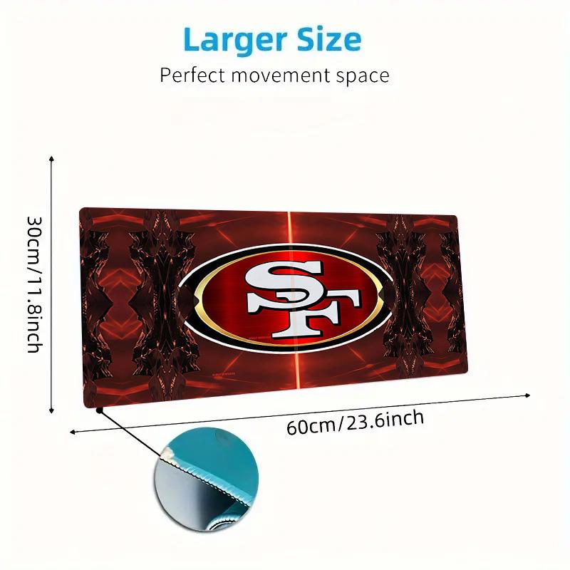 San Francisco 49ers Print Cushion Non-slip Laptop Tablet Big Mousepad XXL Mat Mini PC Playmat With Lock edge