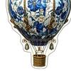 Stained Glass Style Hot Air Balloon Suncatcher 2D Acrylic Window Hanging Ornament for Home Garden Wall Window Decor