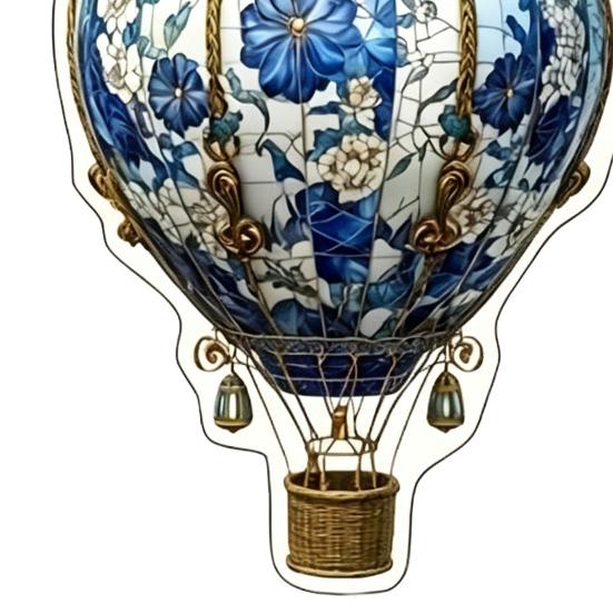 Stained Glass Style Hot Air Balloon Suncatcher 2D Acrylic Window Hanging Ornament for Home Garden Wall Window Decor