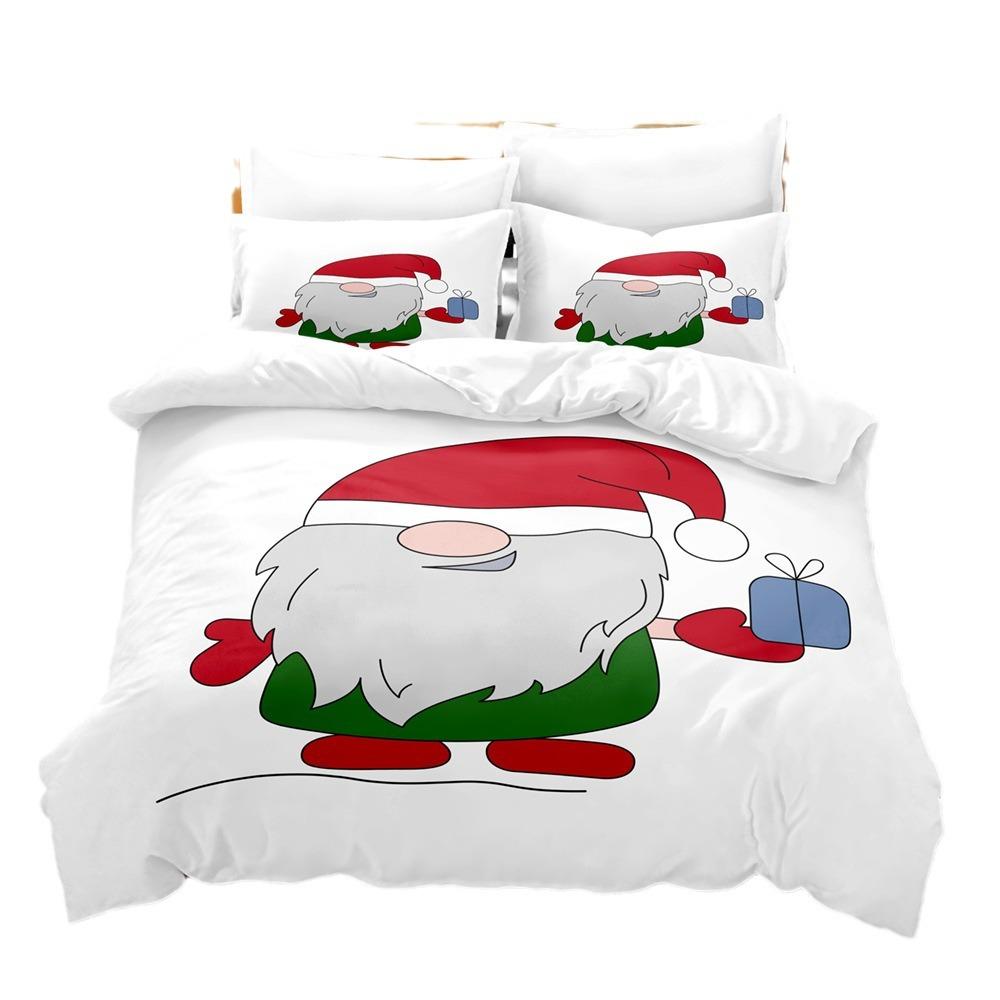 Dreiteiliges 3D-Digitaldruck-Set, Santa Serie 2 Gedrucktes Bettwäsche-Set