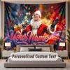 Natal (388) Tema Tapeçaria Personalizada Nome Personalizado Texto Pendurado na Parede Tapeçaria Decoração de Fundo para Casa