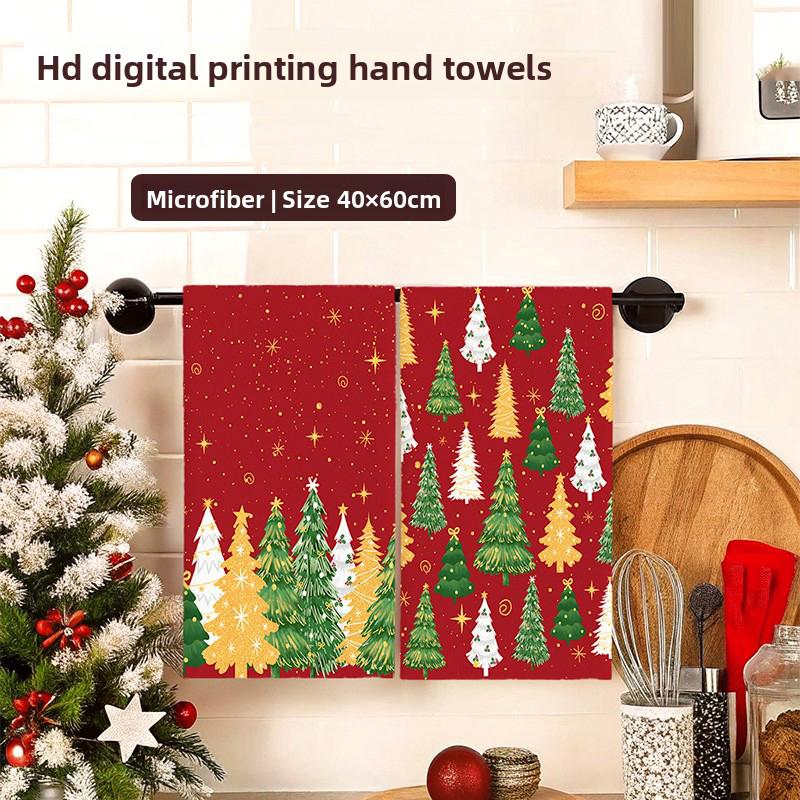 Christmas Decorations Christmas Gifts Ultra-fine Fiber Handkerchiefs Hand Towels Highly Absorbent Towels Practical 40*60cm
