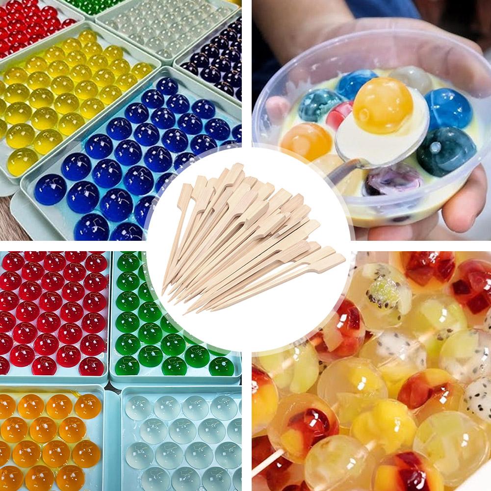 100cps 15/18/25cm Disposable Bamboo Skewer Food Fruit Bamboo Dessert Supplies Birthday Toothpicks Wedding Sticks Buffet Par C5Z2