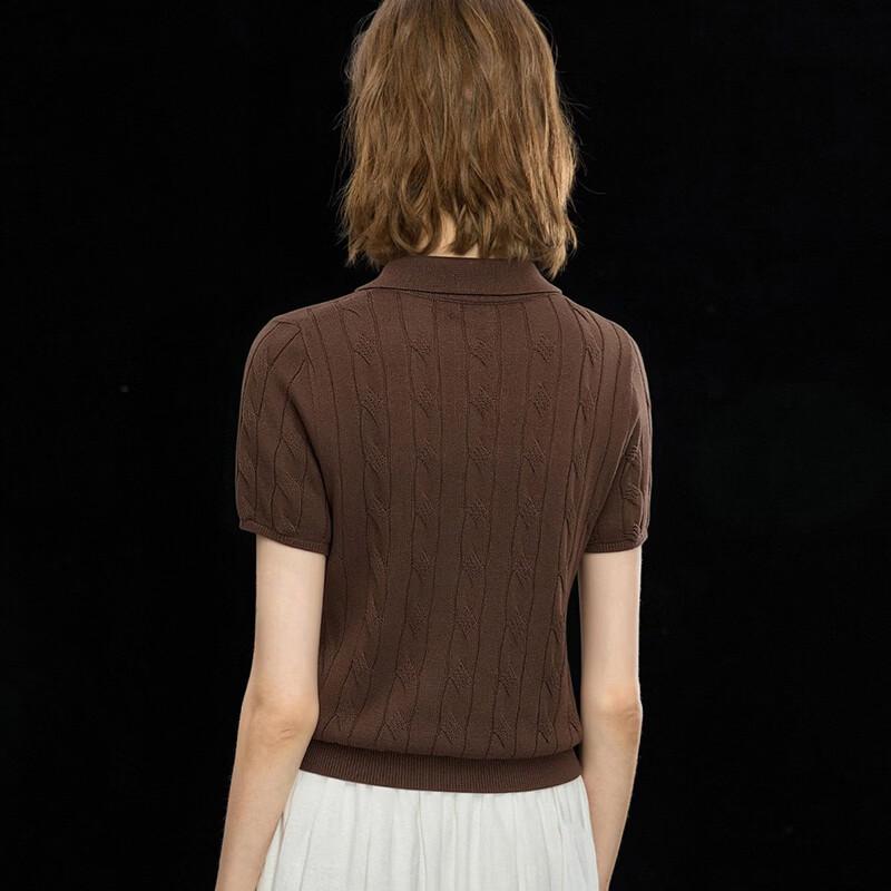 Women's Tencel Linen Blend Lapel Knit Top
