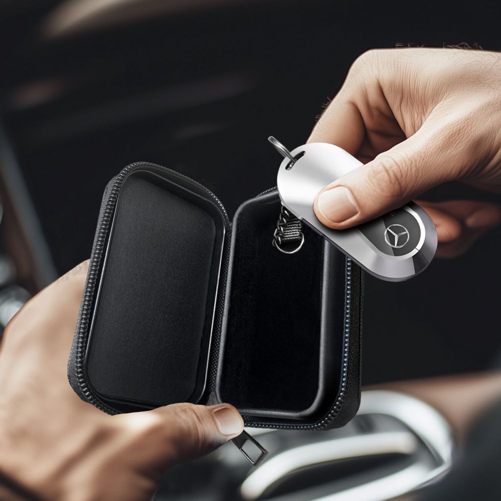 Husă tip plic Faraday Tech-Protect Klr300 Keyless Blocator Semnal Rfid Negru