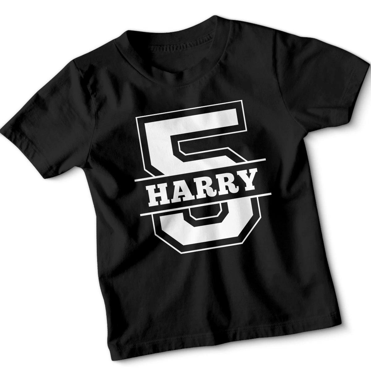 Personalised 5th Birthday Kids T-Shirt Custom Name Number Five Boys Girls Tee 110
