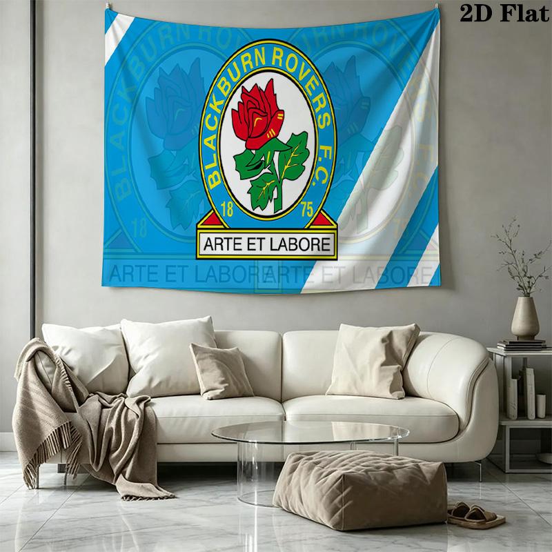 Arazzo da Parete Blackburn Rovers Appeso Estetico alla Parete Coperta in Tessuto Stampato Arazzi Decorativi per Camera da Letto Soggiorno Decorazioni per la Casa