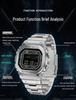 Sanda Men's Square Waterproof Electronic Watch with Fashionable Light and Alarm Clock.