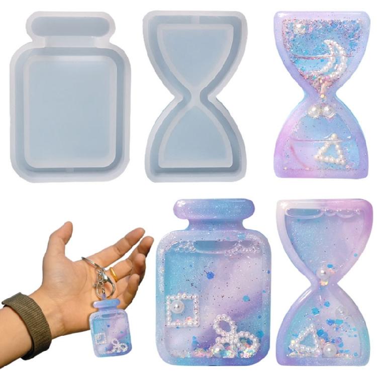 Resin Shaker Mold Quicksand Resin Casting Epoxy Silicone Mold for DIY Keychain