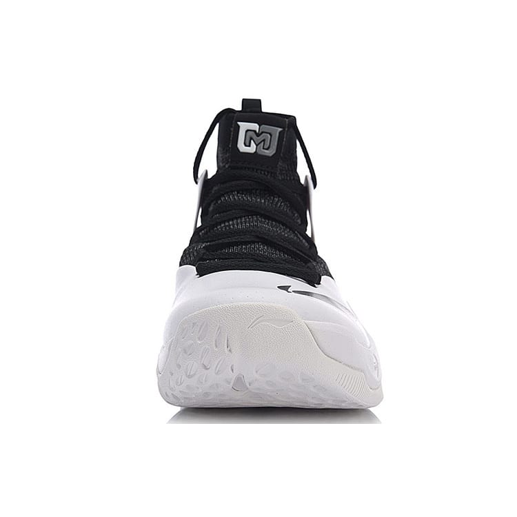Li Ning SONIC 6 V2 Fabric Cushioning Slip Resistant Abrasion Resistant High Top Basketball Shoes Men's Black White ABAN027-4