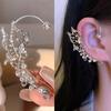 Luxury Sparkling Zircon Crystal Ear Clips Korean Irregular Butterfly Ear Cuff Clip Earrings for Women Wedding Jewelry