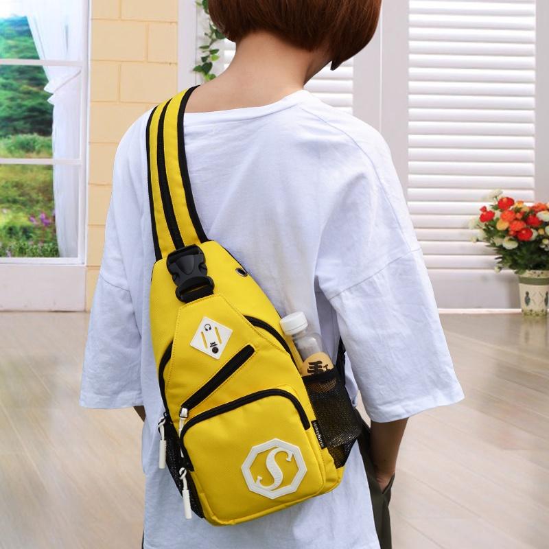 Módní Odolná Oxford Látka USB Nabíjení Lehká Kabelka Crossbody Batoh