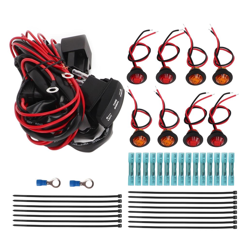 UTV Turn Signal Rocker Switch ATV Street Legal Lighting Kit Turn Signal Flasher Relay Harness Replacement for Polaris
