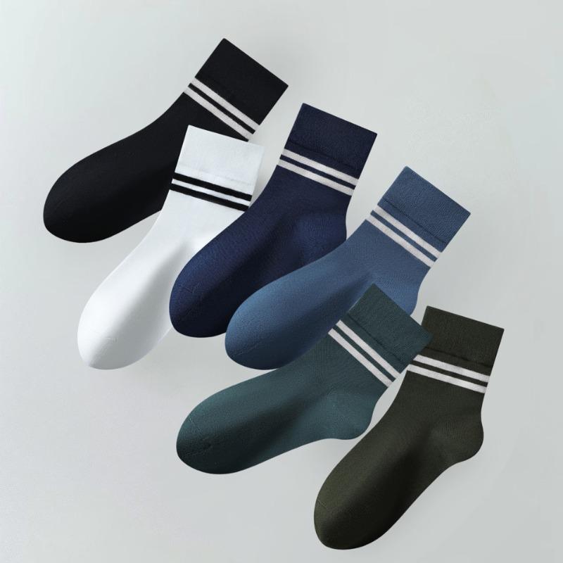 Men's Autumn and Winter Cotton Parallel Bars Anti Pilling Deodorizing Cotton Socks