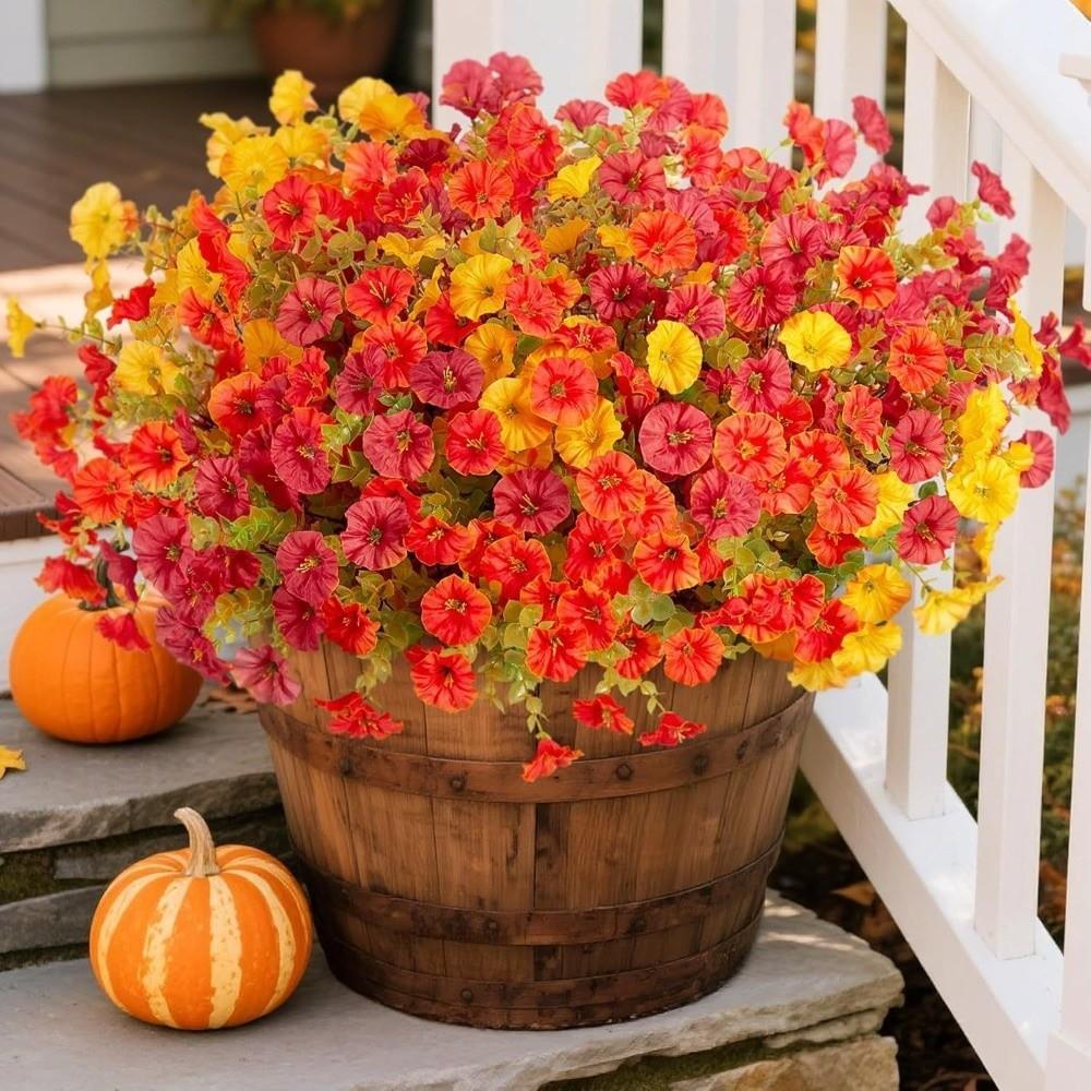 Fake Plants Artificial Pansy Flowers DIY Floral Fall Decor Simulated Violet Bouquet Realistic Soft Eucalyptus Flower Bouquet