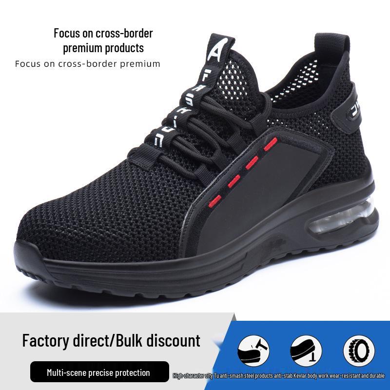 Lightweight Breathable Steel Toe Work Shoes - Anti-Smash, Anti-Puncture, Wear-Resistant & Comfortable for Long-Lasting Safety.