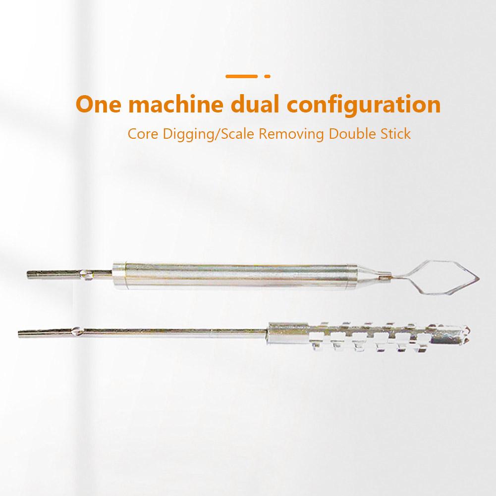 Multifunctional Electric Scale Scraper Replaceable Portable Fruit Coring Tool Anti-rust Rotating Cutter with 2 Different Blades