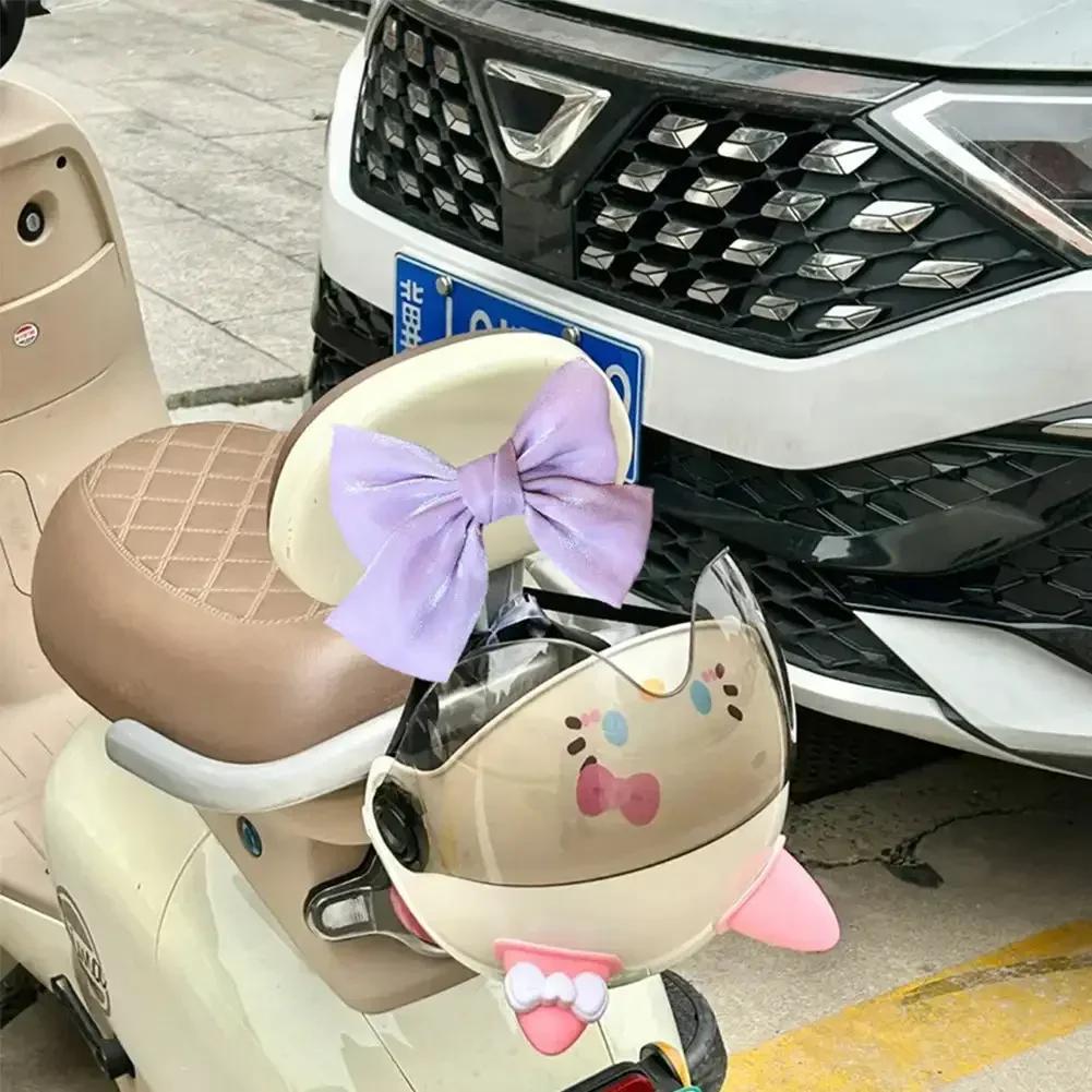 Motorcycle Electric Bike Helmet Silks and Satins Bow Style for Car Body Helmet Decoration Accessories Bowknot For Girl Women