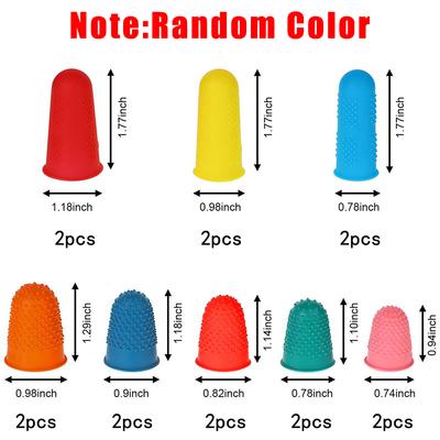 16 Pièces Embouts de Doigts en Caoutchouc Manches de Doigts en Silicone pour Quilting Broderie Tricot Protège-Doigts Dé à Coudre Fournitures