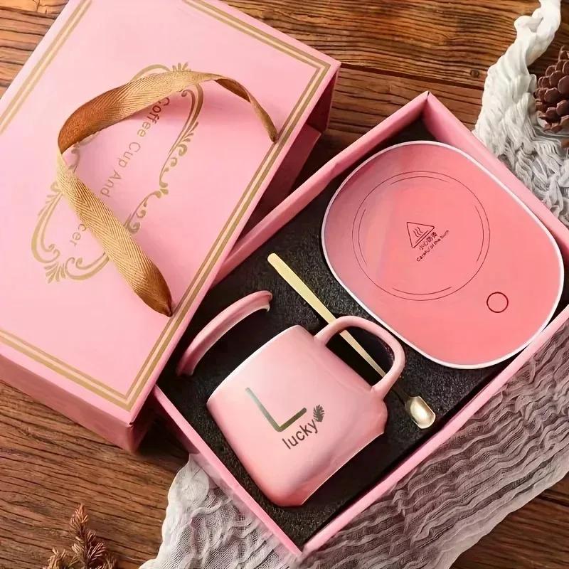 Mug Christmas Gift Set Simplicity Practical Thermostat Cup Multi Scenario Apply Warm Ceramic Mugs With Spoon And Organizer Bags