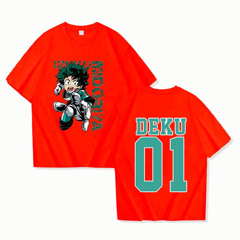 Hot Anime Deku Printed Women Men Summer Short Sleeve Tee Shirts Round Neck Casual Fashion Y2k Unisex Tops