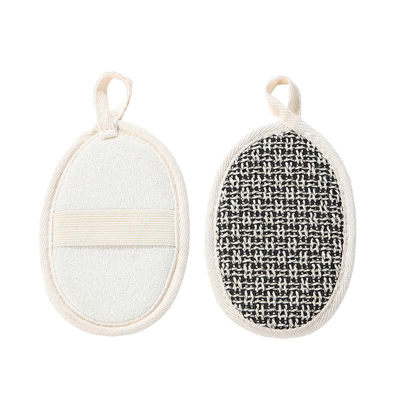Summer Loofah Bath Scrubber Slices: Cotton & Linen Back Scrubber with Dotted Design